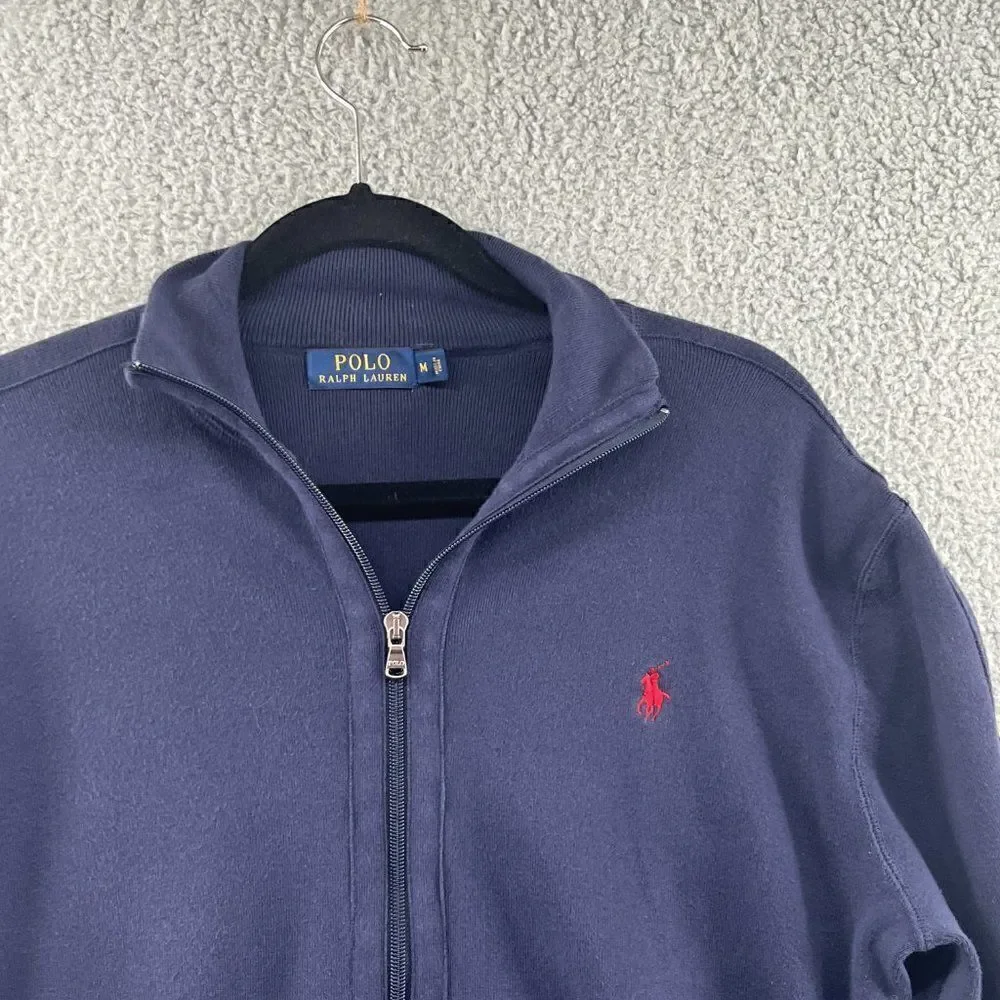 Polo Ralph Lauren Cotton Track Jacket Full Zip Embroidered Size Medium